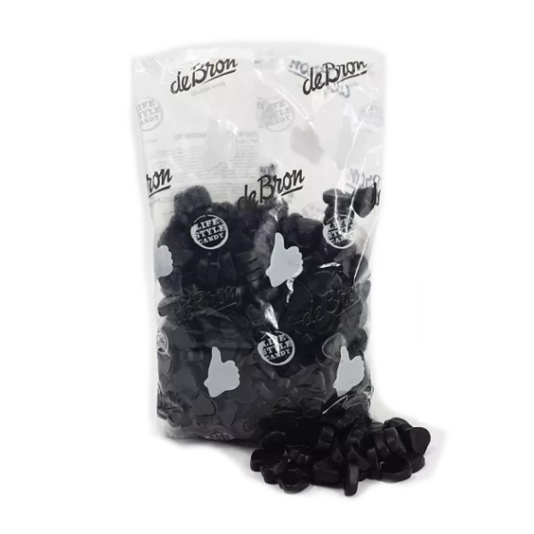 Salty Liquorice Hearts No Added Sugar Free Pick & Mix Sweets De Bron 1kg